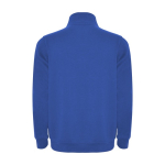 Sweat-shirt en coton et polyester avec fermeture éclair 280 g/m² Roly couleur bleu roi deuxième vue arrière