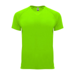 T-shirt technique personnalisé 100% polyester pour homme 135 g/m² Roly couleur vert fluorescent