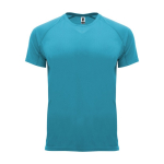 T-shirt technique avec logo 100% polyester pour enfant 135 g/m² Roly couleur turquoise