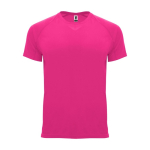 T-shirt technique avec logo 100% polyester pour enfant 135 g/m² Roly couleur fuchsia fluorescent