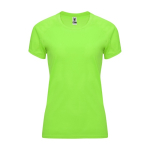 T-shirt technique personnalisé 100% polyester pour femme 135 g/m² Roly couleur vert fluorescent