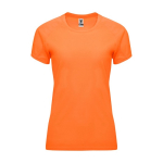 T-shirt technique personnalisé 100% polyester pour femme 135 g/m² Roly couleur orange fluorescent
