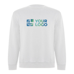 Pull unisexe en coton biologique et polyester recyclé 300 g/m² Roly avec zone d'impression
