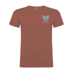 T-shirt avec logo 100 % coton en tricot homme 155 g/m² Roly Beagle couleur acajou vue impression sérigraphique