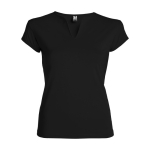 T-shirt promotionnel en coton pour femme avec col en V 200 g/m² Roly couleur noir