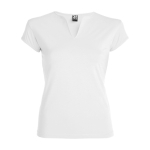 T-shirt promotionnel en coton pour femme avec col en V 200 g/m² Roly couleur blanc