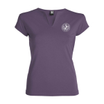 T-shirt promotionnel en coton pour femme avec col en V 200 g/m² Roly vue impression sérigraphique