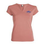 T-shirt promotionnel en coton pour femme avec col en V 200 g/m² Roly vue impression sérigraphique