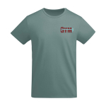 T-shirt en coton biologique en tricot pour homme 175 g/m² Roly couleur bleu gris vue impression sérigraphique