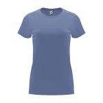 T-shirt pour entreprise 100% coton en tricot pour femme 170 g/m² Roly couleur bleu jean