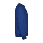 Pull avec logo unisexe en coton et polyester en tricot 280 g/m² Roly couleur bleu roi deuxième vue latérale