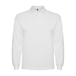Polo floqué pour homme 100% coton en tricot piqué 220 g/m² Roly couleur blanc