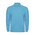 Polo floqué pour homme 100% coton en tricot piqué 220 g/m² Roly couleur turquoise