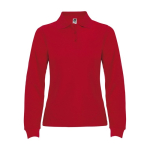 Polo avec logo en tricot piqué 100% coton pour femme 220 g/m² Roly couleur rouge
