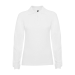 Polo avec logo en tricot piqué 100% coton pour femme 220 g/m² Roly couleur blanc