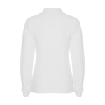 Polo avec logo en tricot piqué 100% coton pour femme 220 g/m² Roly couleur blanc deuxième vue arrière