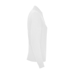 Polo avec logo en tricot piqué 100% coton pour femme 220 g/m² Roly couleur blanc deuxième vue latérale