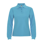 Polo avec logo en tricot piqué 100% coton pour femme 220 g/m² Roly couleur turquoise