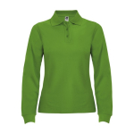 Polo avec logo en tricot piqué 100% coton pour femme 220 g/m² Roly couleur vert gazon