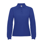 Polo avec logo en tricot piqué 100% coton pour femme 220 g/m² Roly couleur bleu roi