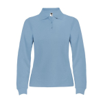 Polo avec logo en tricot piqué 100% coton pour femme 220 g/m² Roly couleur bleu ciel