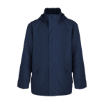 Veste publicitaire imperméable unisexe en 100% polyester 400 g/m² Roly couleur bleu marine