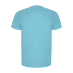 T-shirt technique en 50% polyester recyclé pour homme 135 g/m² Roly couleur turquoise deuxième vue arrière