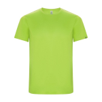 T-shirt technique en 50% polyester recyclé pour enfants 135 g/m² Roly couleur vert fluorescent