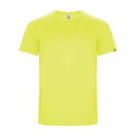 T-shirt technique en 50% polyester recyclé pour enfants 135 g/m² Roly couleur jaune fluorescent