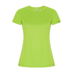 T-shirt technique en 50% polyester recyclé pour femme 135 g/m² Roly couleur vert fluorescent
