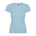 T-shirt avec logo 100% coton en tricot pour femme 155 g/m² Roly couleur bleu ciel