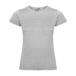 T-shirt avec logo 100% coton en tricot pour femme 155 g/m² Roly couleur gris clair chiné