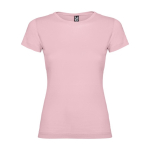 T-shirt avec logo 100% coton en tricot pour femme 155 g/m² Roly couleur rose clair 