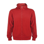 Sweat-shirt en coton et polyester unisexe avec capuche 280 g/m² Roly couleur rouge