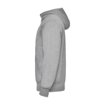 Sweat-shirt en coton et polyester unisexe avec capuche 280 g/m² Roly couleur gris clair chiné vue latérale