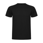 T-shirt technique pour enfant en tricot piqué polyester 150 g/m² Roly couleur noir deuxième vue arrière