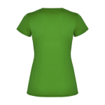 T-shirt technique avec logo en tricot piqué pour femme 150 g/m² Roly couleur vert pomme deuxième vue arrière
