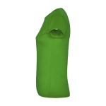 T-shirt technique avec logo en tricot piqué pour femme 150 g/m² Roly couleur vert pomme vue latérale