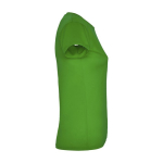 T-shirt technique avec logo en tricot piqué pour femme 150 g/m² Roly couleur vert pomme deuxième vue latérale