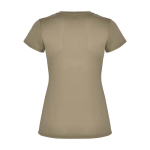 T-shirt technique avec logo en tricot piqué pour femme 150 g/m² Roly couleur taupe deuxième vue arrière