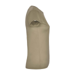 T-shirt technique avec logo en tricot piqué pour femme 150 g/m² Roly couleur taupe deuxième vue latérale