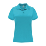 Polo technique en tricot piqué polyester 150 g/m² pour femme Roly couleur turquoise