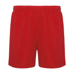 Short de sport personnalisable 100% polyester unisexe 140 g/m² Roly couleur rouge