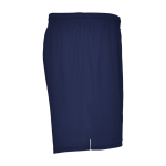 Short de sport personnalisable 100% polyester unisexe 140 g/m² Roly couleur bleu marine deuxième vue latérale