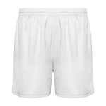 Short de sport promotionnel 100% polyester pour enfants 140 g/m² Roly couleur blanc