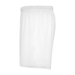 Short de sport promotionnel 100% polyester pour enfants 140 g/m² Roly couleur blanc vue latérale