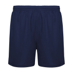 Short de sport promotionnel 100% polyester pour enfants 140 g/m² Roly couleur bleu marine