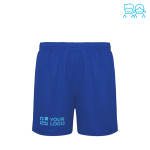 Short de sport promotionnel 100% polyester pour enfants 140 g/m² Roly avec zone d'impression