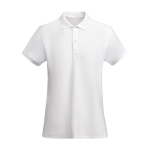 Polo 100% coton biologique en tricot piqué pour femme 210 g/m² Roly couleur blanc