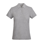 Polo 100% coton biologique en tricot piqué pour femme 210 g/m² Roly couleur gris clair chiné